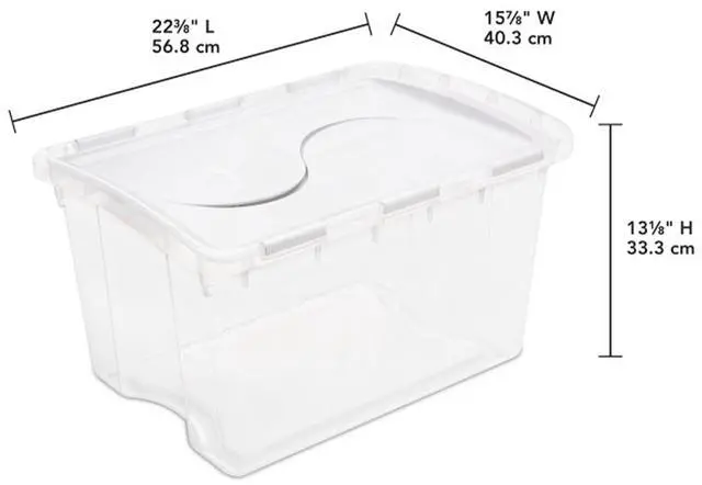 Alt view image 2 of 7 - Sterilite 6-Pack Stackable Storage Bin with Lid, Clear Plastic Design, 48 Quart