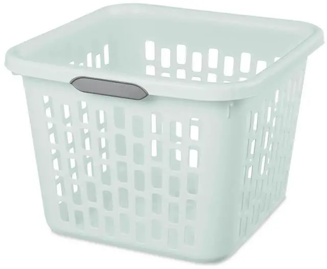 Main image of Sterilite Laundry Basket, Plastic Clothes Hamper, 24 Pack | 1.5 Bushel Capacity, Mint, Large Square Bin with Comfort Grip Handles and Reinforced Rim