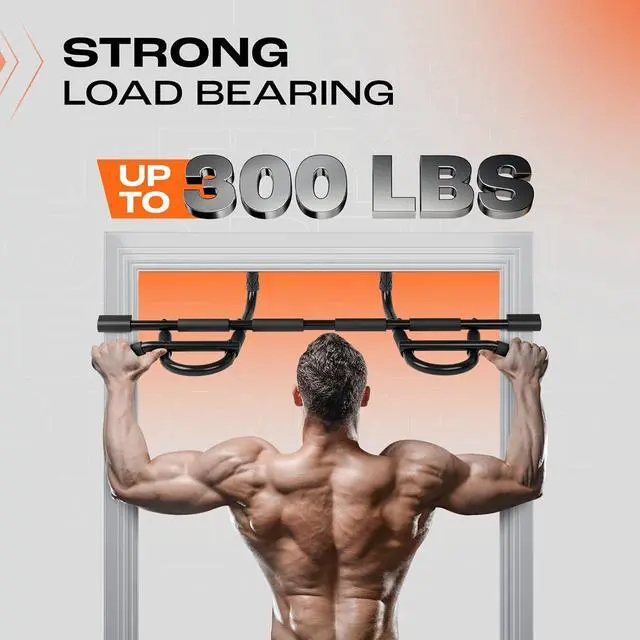 Alt view image 6 of 7 - Yes4All Heavy Duty Wall Mounted Pull Up Bar, Over Door Pull Up Bar for Doorway, Multi Grip Chin Up Bar, Sturdy Strength Training Bars & Durable Gym Bar for Home Exercise