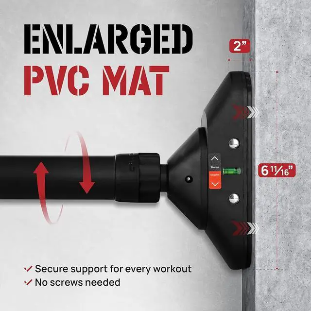 Alt view image 3 of 7 - Yes4All Heavy Duty Wall Mounted Pull Up Bar, Over Door Pull Up Bar for Doorway, Multi Grip Chin Up Bar, Sturdy Strength Training Bars & Durable Gym Bar for Home Exercise