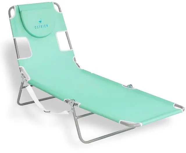 Main image of Ostrich The Original Chaise Lounge 72 x 22 Inch Portable Reclining Lounger | Outdoor Patio, Beach, Lawn, Camping, or Pool Tanning Chair, Teal