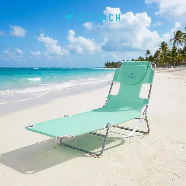 Alt view image 2 of 7 - Ostrich The Original Chaise Lounge 72 x 22 Inch Portable Reclining Lounger | Outdoor Patio, Beach, Lawn, Camping, or Pool Tanning Chair, Teal