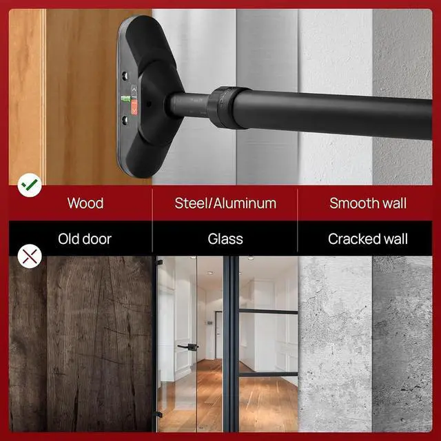 Alt view image 7 of 7 - Yes4All Heavy Duty Wall Mounted Pull Up Bar, Over Door Pull Up Bar for Doorway, Multi Grip Chin Up Bar, Sturdy Strength Training Bars & Durable Gym Bar for Home Exercise