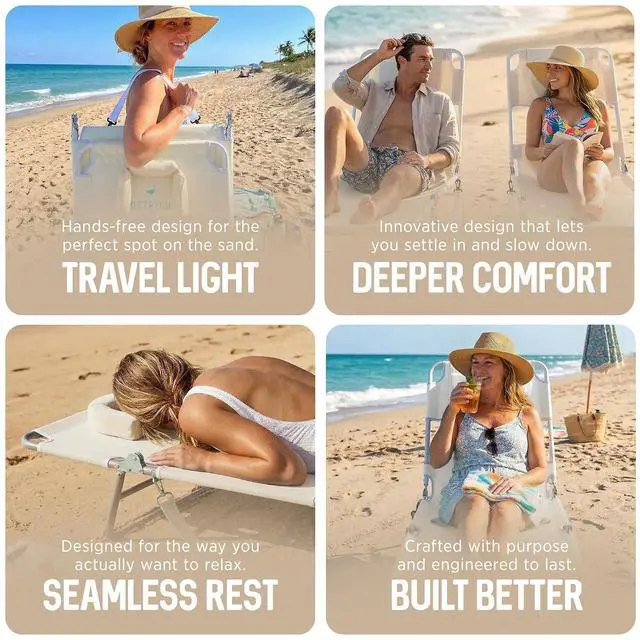 Alt view image 7 of 7 - Ostrich The Original Chaise Lounge 72 x 22 Inch Portable Reclining Lounger | Outdoor Patio, Beach, Lawn, Camping, or Pool Tanning Chair, White