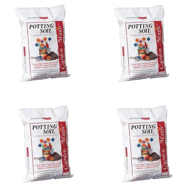 Main image of Michigan Peat Garden Magic Potting Soil Mix, General-Purpose Potting Soil for Indoor or Outdoor Container Gardening, 20-Pound Bag, 4 Pack