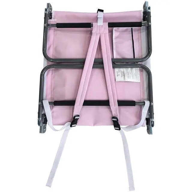 Alt view image 4 of 6 - Ostrich the Backpack Chaise Lounge, Folding & Reclining Outdoor Beach Chaise Lounger Chair for Lawn, Pool, Patio, Garden, and Yard, Pink Stripe