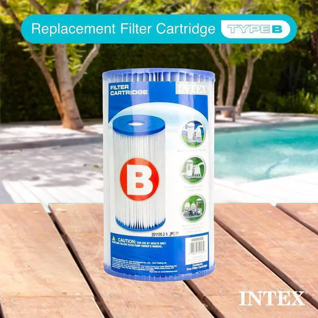 Alt view image 3 of 7 - Intex 29005E Type B Pool Filter Cartridge Filter Pumps Easy-to-Clean Dacron Paper Efficient Filtration 4 Pack