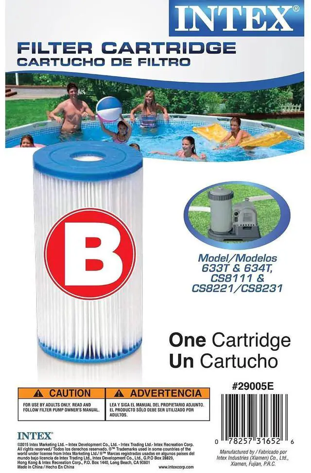 Alt view image 6 of 7 - Intex Type B Pool Filter Cartridge for Above Ground Swimming Pools, 12-Pack | 29005E - Compatible with 2,500 GPH Krystal Clear Cartridge Filter Pumps