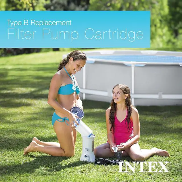 Alt view image 6 of 7 - Intex 29005E Type B Pool Filter Cartridge Filter Pumps Easy-to-Clean Dacron Paper Efficient Filtration 4 Pack