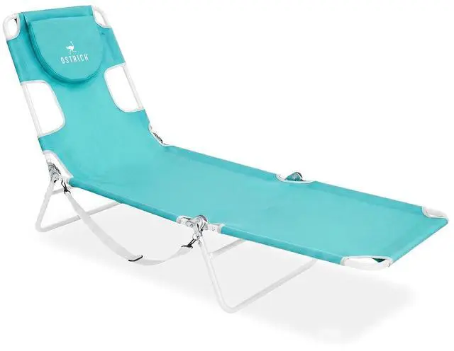 Main image of Ostrich The Original Chaise Lounge 72 x 22 Inch Portable Reclining Lounger | Outdoor Patio, Beach, Lawn, Camping, or Pool Tanning Chair, Aqua