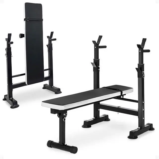 Main image of BalanceFrom Steel Weight Bench w/ Squat Rack in Multiple Colors, 400 lb User Capacity - Foldable Home Gym Equipment for Range of Workouts w/ 6-Position Barbell Holder & Adjustable Seat and Recliner