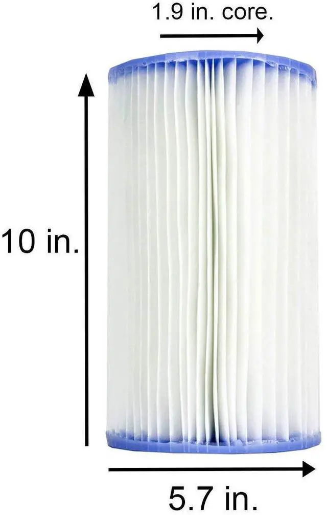 Alt view image 5 of 7 - Intex Type B Easy Set Swimming Pool Pleated Replacement Filter Pump Cartridges for 633T, 634T, 634RC, CS8111, and CS8221/CS8231 Series (8 Pack)