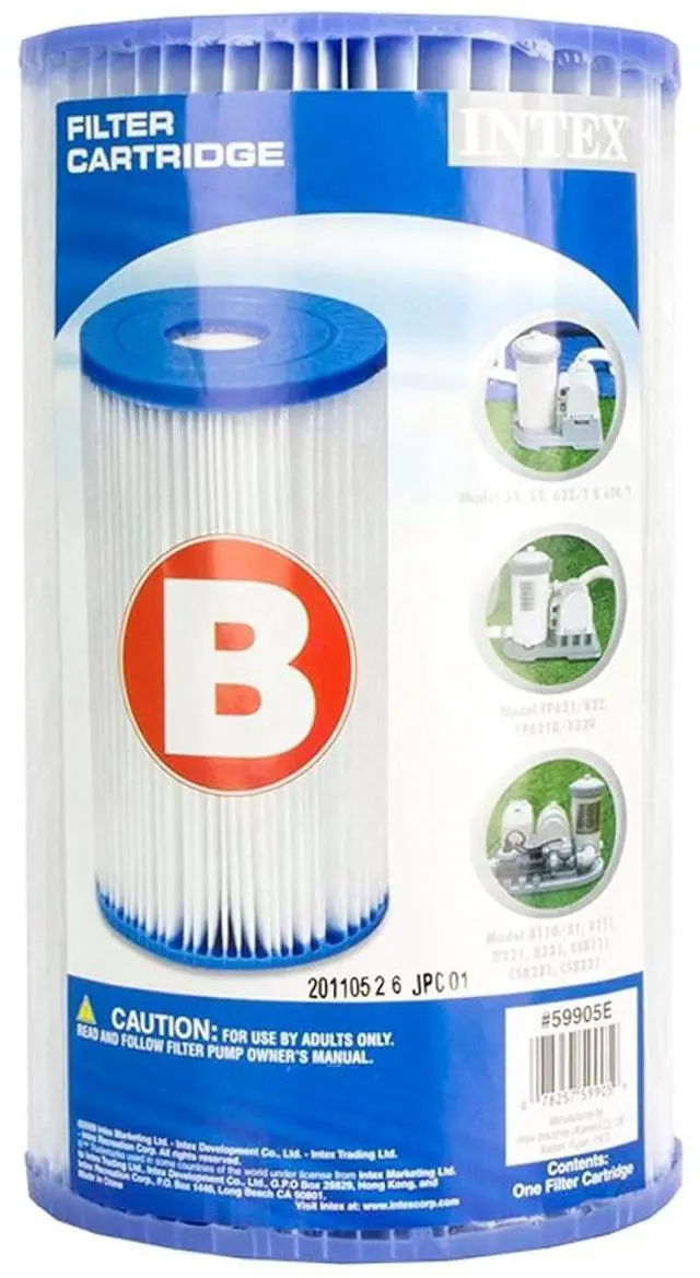 Alt view image 7 of 7 - Intex Type B Easy Set Swimming Pool Pleated Replacement Filter Pump Cartridges for 633T, 634T, 634RC, CS8111, and CS8221/CS8231 Series (8 Pack)