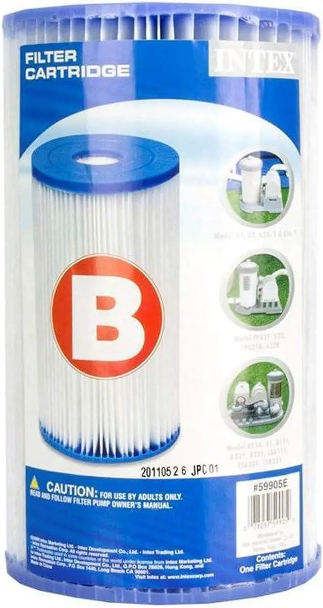 Alt view image 4 of 5 - Intex Pool Easy Set Type B Replacement Filter Pump Cartridge (18 Pack) | 29005E