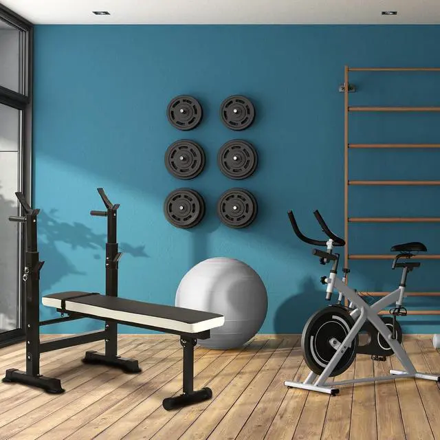 Alt view image 6 of 7 - BalanceFrom Steel Weight Bench w/ Squat Rack in Multiple Colors, 400 lb User Capacity - Foldable Home Gym Equipment for Range of Workouts w/ 6-Position Barbell Holder & Adjustable Seat and Recliner