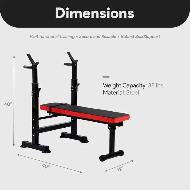 Alt view image 4 of 7 - BalanceFrom Steel Weight Bench w/ Squat Rack in Multiple Colors, 400 lb User Capacity - Foldable Home Gym Equipment for Range of Workouts w/ 6-Position Barbell Holder & Adjustable Seat and Recliner