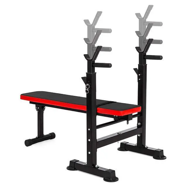 Alt view image 7 of 7 - BalanceFrom Steel Weight Bench w/ Squat Rack in Multiple Colors, 400 lb User Capacity - Foldable Home Gym Equipment for Range of Workouts w/ 6-Position Barbell Holder & Adjustable Seat and Recliner