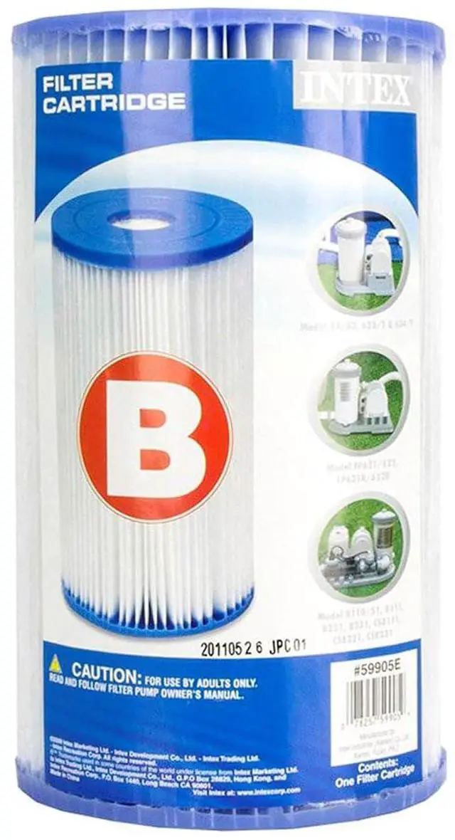 Alt view image 7 of 7 - Intex 29005E Swimming Pool Type B Replacement Easy Clean Dacron Material Filter Pump Cartridge (6 Pack)