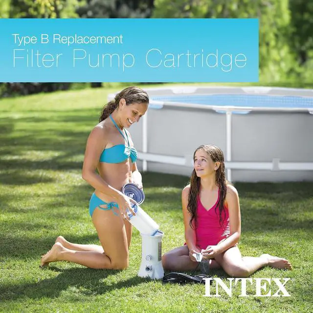 Alt view image 5 of 7 - Intex 29005E Swimming Pool Type B Replacement Easy Clean Dacron Material Filter Pump Cartridge (6 Pack)