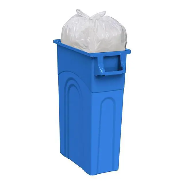 Alt view image 2 of 7 - United Solutions Highboy Recycling Container, 23 Gallon, Space Saving Slim Profile and Easy Bag Removal for Indoor or Outdoor use, Recycle Blue, Plastic