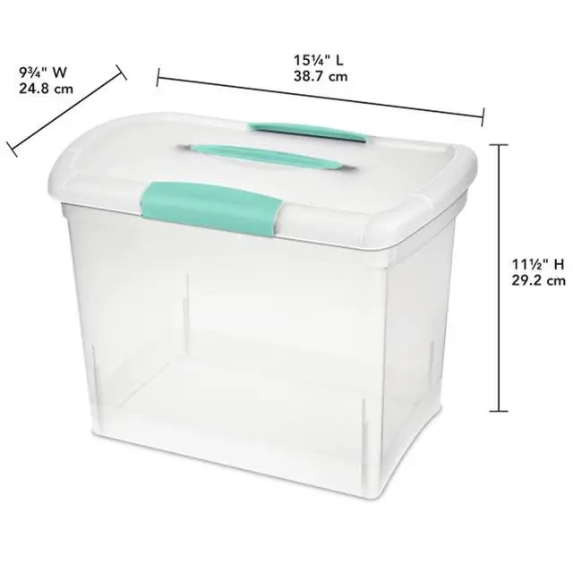 Alt view image 2 of 7 - Sterilite Large Nesting ShowOffs, Clear Bin w/Latch Lid & Handle, 6 Pack | Heavy-Duty and Stackable Utility Box Containers for Home, Office, Cabinet, Closet, Bedroom, and Basement Organization