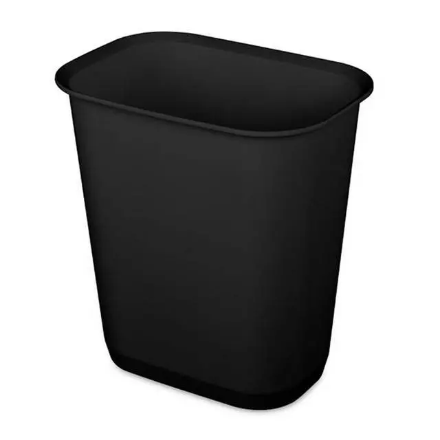 Alt view image 2 of 5 - Sterilite Rectangular Wastebasket 3 Gallon, Black, 8 Pack | Small Home Kitchen or Bathroom Trash Bin, Accommodates 4 Gallon Trash Liner