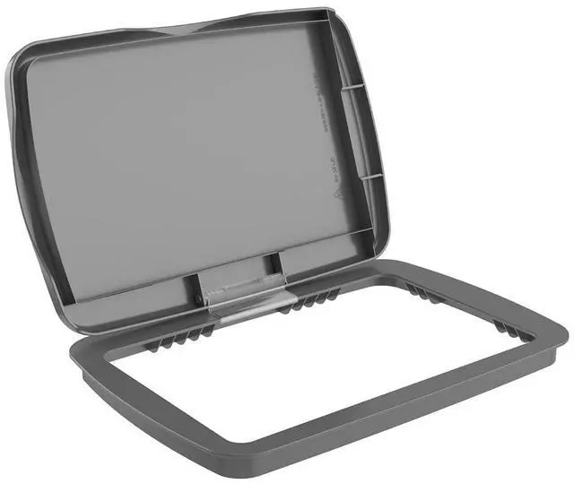Main image of Rev-A-Shelf 32 Qt Under Sink Garbage Can Lid for Base Kitchen and Bathroom Cabinet, Replacement Trash Bin Lid Only, Metallic Silver, RV-32-LID-17-1-40