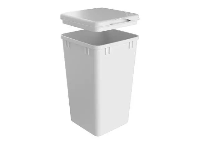 Alt view image 2 of 7 - Rev-A-Shelf 27 Qt Under Sink Garbage Can Lid for Base Kitchen and Bathroom Cabinet, Replacement Plastic Trash Bin Lid Only, White, RV-1024-LID-1
