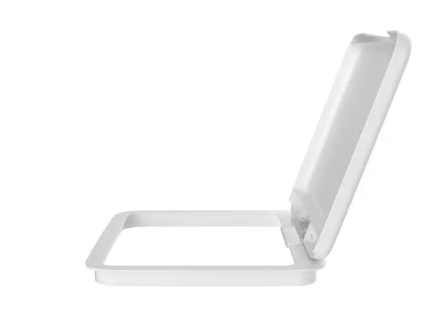 Alt view image 6 of 7 - Rev-A-Shelf 27 Qt Under Sink Garbage Can Lid for Base Kitchen and Bathroom Cabinet, Replacement Plastic Trash Bin Lid Only, White, RV-1024-LID-1
