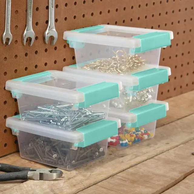 Alt view image 6 of 7 - Sterilite Mini Clip Box, Clear Storage Bin with Latching Lid, 6 Pack | Storage Containers with Latching Lids for Writing, Arts or Crafts Supplies - Home, Office, Classroom & Workshop Organization