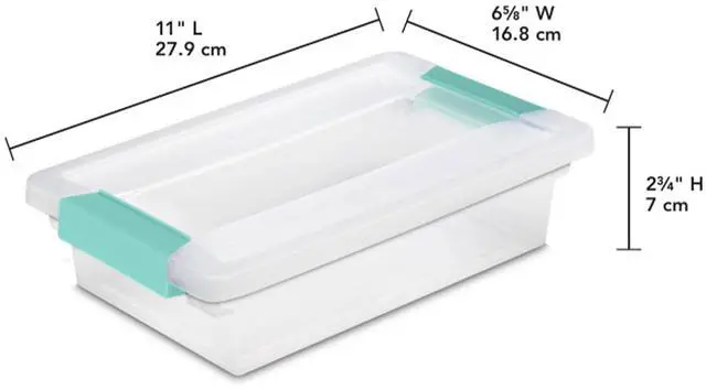Alt view image 3 of 7 - Sterilite Clip Box, Stackable Clear Plastic Bins- Small, 30-Pack | Storage Containers with Latching Lids for Writing, Arts or Crafts Supplies - Home, Office, Classroom & Workshop Organization