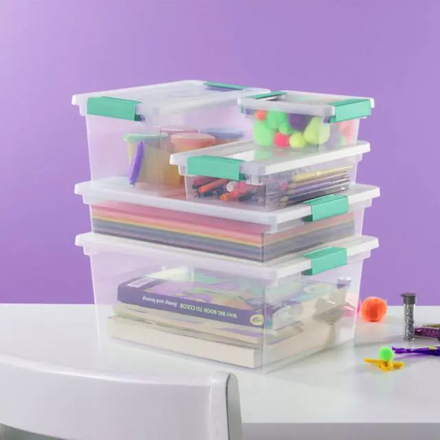 Alt view image 6 of 7 - Sterilite Clip Box, Stackable Clear Plastic Bins- Small, 30-Pack | Storage Containers with Latching Lids for Writing, Arts or Crafts Supplies - Home, Office, Classroom & Workshop Organization