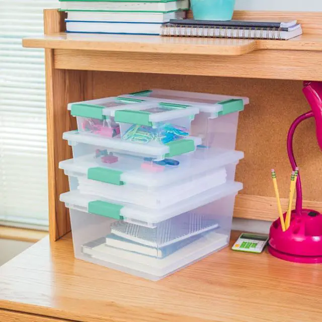 Alt view image 7 of 7 - Sterilite Clip Box, Stackable Clear Plastic Bins- Small, 30-Pack | Storage Containers with Latching Lids for Writing, Arts or Crafts Supplies - Home, Office, Classroom & Workshop Organization