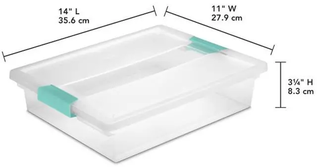 Alt view image 3 of 7 - Sterilite Clip Box, Stackable Clear Plastic Bins- Large, 6-Pack | Storage Containers with Latching Lids for Writing, Arts or Crafts Supplies - Home, Office, Classroom & Workshop Organization