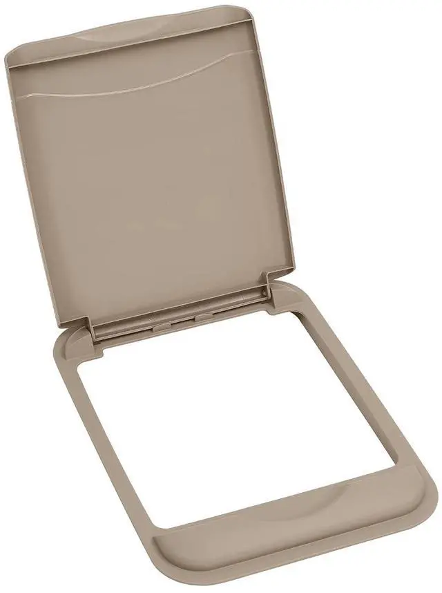 Main image of Rev-A-Shelf 50 Qt Under Sink Garbage Can Lid for Base Kitchen & Bathroom Cabinet, Replacement Plastic Trash Bin Lid Only, Champagne, RV-50-LID-12-1