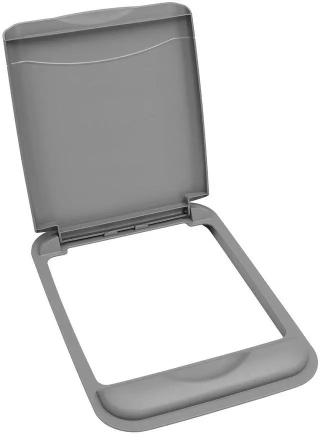 Main image of Rev-A-Shelf 50 Qt Under Sink Garbage Can Lid for Base Kitchen and Bathroom Cabinet, Replacement Plastic Trash Bin Lid Only, Silver, RV-50-LID-17-1