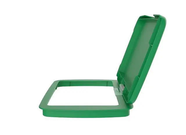Alt view image 6 of 7 - Rev-A-Shelf 32 Qt Under Sink Garbage Can Lid for Base Kitchen and Bathroom Cabinet, Replacement Plastic Trash Bin Lid Only, Green, RV-32-LID-G-1-40