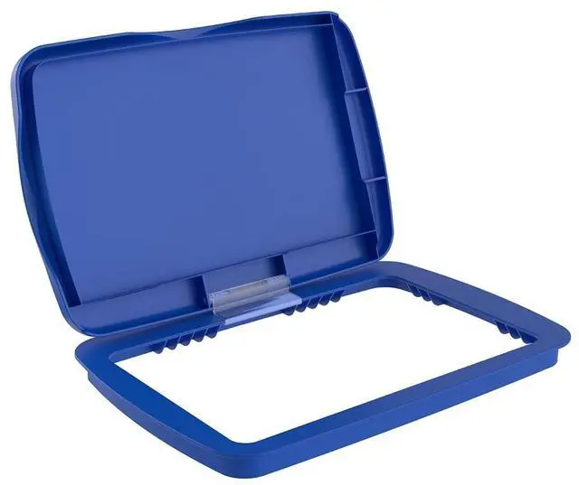 Main image of Rev-A-Shelf 32 Qt Under Sink Garbage Can Lid for Base Kitchen and Bathroom Cabinet, Replacement Plastic Trash Bin Lid Only, Blue, RV-32-LID-22-1