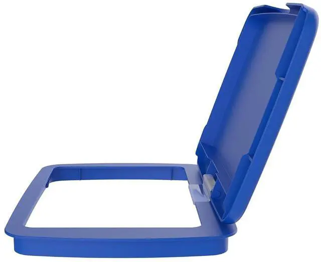 Alt view image 6 of 7 - Rev-A-Shelf 32 Qt Under Sink Garbage Can Lid for Base Kitchen and Bathroom Cabinet, Replacement Plastic Trash Bin Lid Only, Blue, RV-32-LID-22-1
