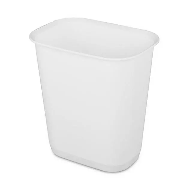Alt view image 2 of 5 - Sterilite 3 Gallon Small Open Rectangular Wastebasket, White, 8 Pack