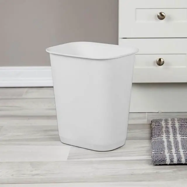 Alt view image 4 of 5 - Sterilite 3 Gallon Small Open Rectangular Wastebasket, White, 8 Pack
