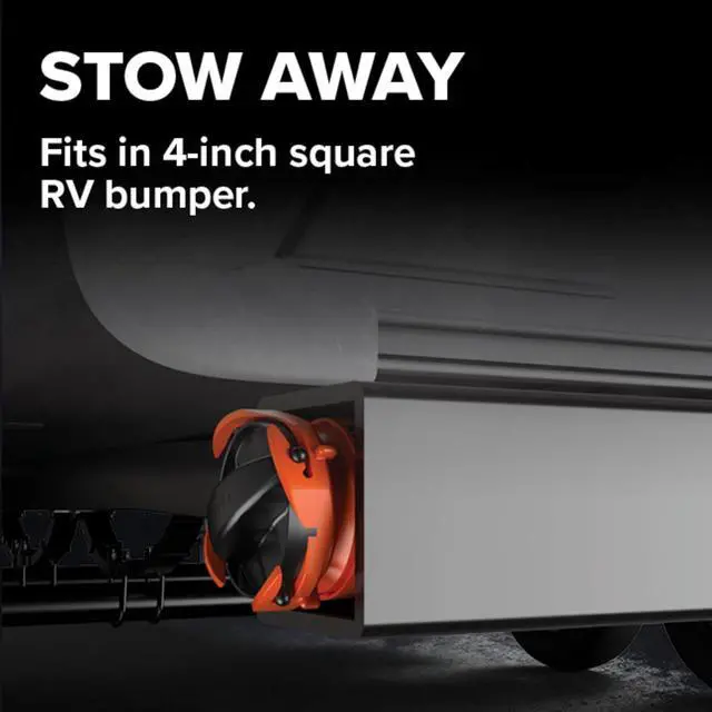 Alt view image 6 of 7 - Camco RhinoFLEX 15-Ft Complete RV Sewer Hose Kit - Made in the USA | Includes Clear Elbow w/ Sewer Adapter, 15ft Sewer Hose, & 360 Swivel Fittings - Fits in Standard 4" RV Bumper (39770)