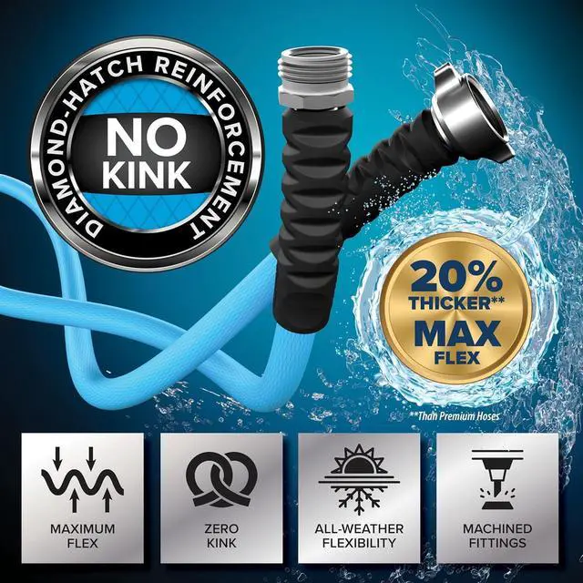 Alt view image 2 of 6 - Camco EVOFlex 25-Ft RV Drinking Water Hose - Features Extra Flexible Design w/Stainless Steel Strain Relief Ends - Lead-Free, BPA-Free and Phthalate-Free - 5/8 Inside Diameter (22591)