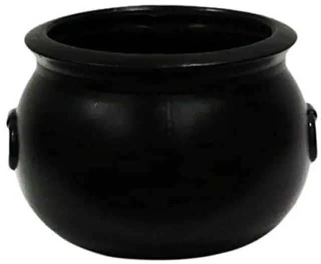 Alt view image 7 of 7 - Union Products Black 16 Inch Spooky Witch Cauldron for Indoor and Outdoor Halloween Decoration and Trick or Treat Candy Container, Black