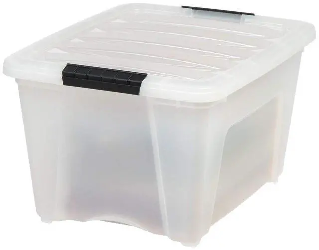 Alt view image 4 of 7 - IRIS USA 6-Pack 32 Quart Storage Bins with Lids, Pearl | Conceals contents for a neat look, Ideal for linens, décor, closet essentials, and household supplies