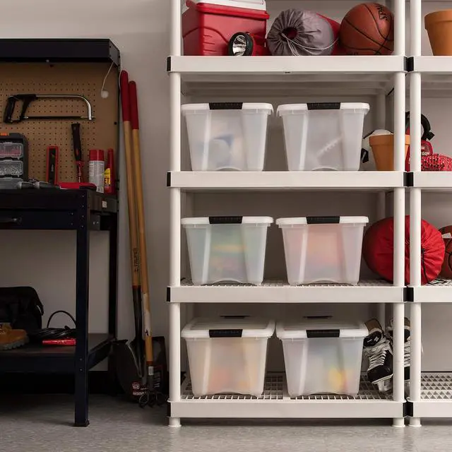 Alt view image 3 of 7 - IRIS USA 6-Pack 32 Quart Storage Bins with Lids, Pearl | Conceals contents for a neat look, Ideal for linens, décor, closet essentials, and household supplies