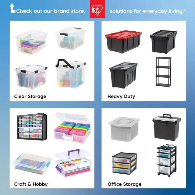 Alt view image 2 of 7 - IRIS USA 6-Pack 27 Quart Storage Bins with Lids, Pearl | Conceals contents for a clean look. Great for linens, décor, closet storage, and supplies. Nestable design saves space