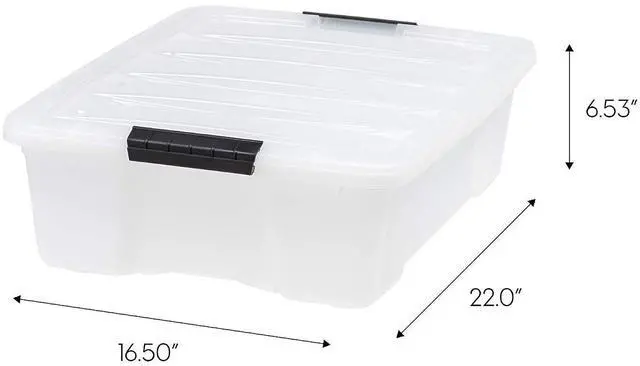 Alt view image 3 of 7 - IRIS USA 6-Pack 27 Quart Storage Bins with Lids, Pearl | Conceals contents for a clean look. Great for linens, décor, closet storage, and supplies. Nestable design saves space