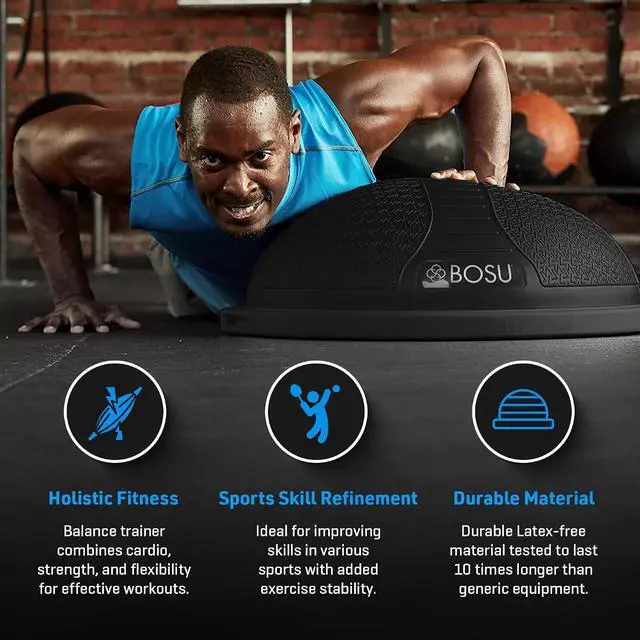 Alt view image 3 of 7 - Bosu Pro NexGen 25IN Home Fitness Exercise Gym Balance Trainer with Pump