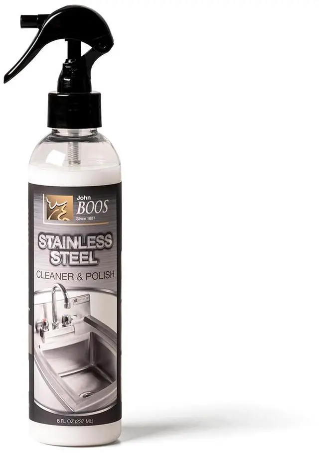 Main image of John Boos Stainless Steel Cleaner with Fine Mist Spray, Lavender Scent, 8 oz - Streak-Free Cleaning Polish & Stain Remover for Stoves, Ovens, Sinks, & Kitchen Surfaces